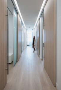 Hallway with person